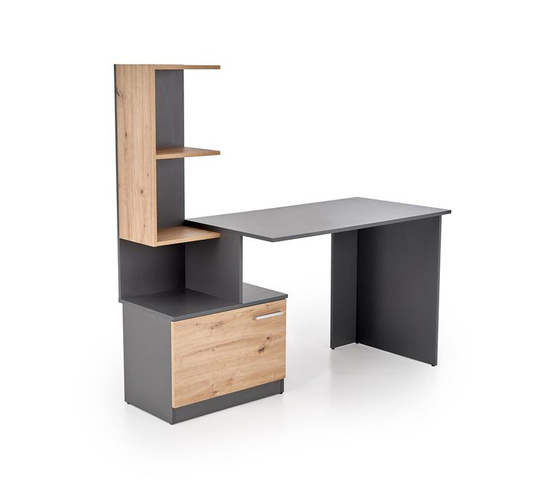 Biurko MISO w kolorze grafitowym z akcentami dębu artisan