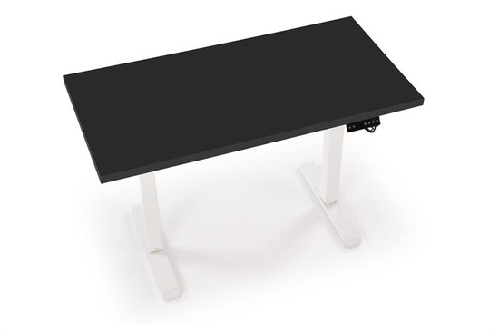Biurko z regulacją wysokości B54 w czarnym kolorze na białym stelażu 120 cm