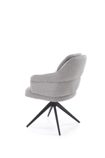 Krzesło obrotowe w tkaninie boucle K570 w popielatym kolorze