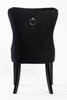 Krzesło na sprężynach pikowane z kołatką i ćwiekami HUGO czarne