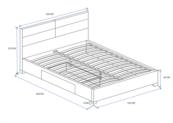 Łóżko tapicerowane VIVIO 120 w kolorze beżowm 120x200 cm