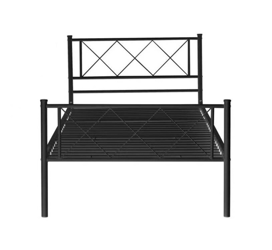 Stylowe łóżko metalowe LOFTY BLACK 90x200 