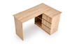 Biurko narożne BEGA w kolorze dąb artisan z szufladami