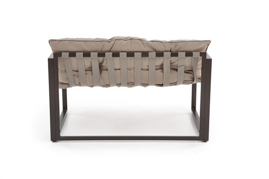 Zestaw ogrodowy SHARK w kolorze ciemny brąz / cappuccino – sofa, dwa fotele i ława