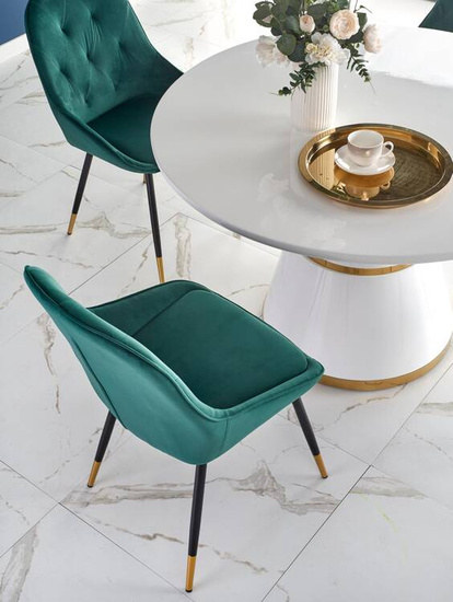 Elegancki zestaw glamour stół okrągły VEGAS z 4 krzesłami