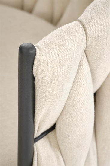 Elegancki hoker H125 w kolorze beżowym z czarnymi nogami