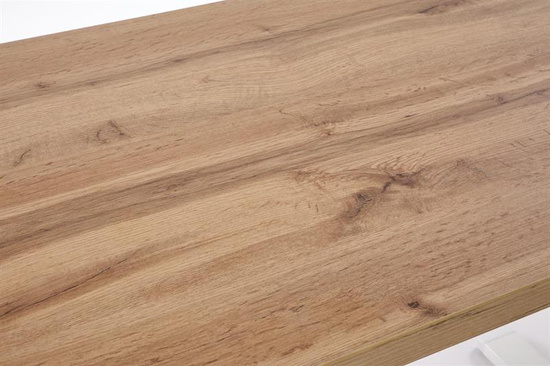 Biurko z elektryczną regulacją wysokości B54 w kolorze dąb artisan na białym stelażu 120 cm