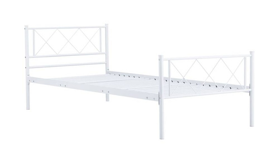 Stylowe łóżko metalowe LOFTY WHITE 90x200 