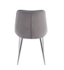 Welurowe Krzesło do jadalni IVO szare ze srebrnymi nogami