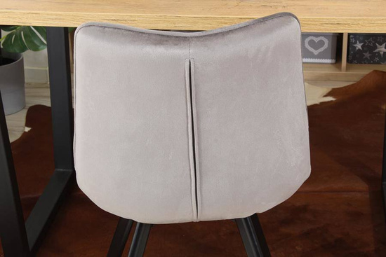 Welurowe Krzesło do jadalni TRIBAL szare