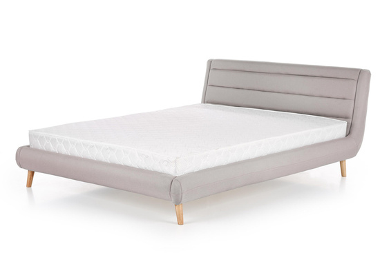 Eleganckie łóżko do sypialni ELANDA 160 cm w kolorze jasnego szarego