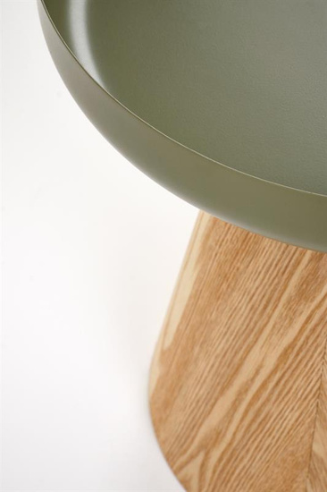 Designerska ława GINA w kolorze naturalnym i zielonym