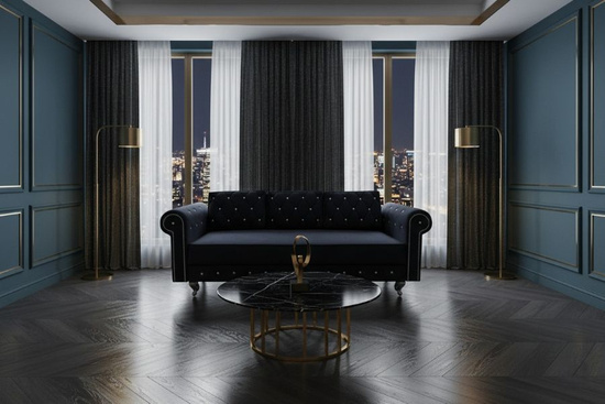 Rozkładana kanapa NANCY 3-osobowa z pikowaniem