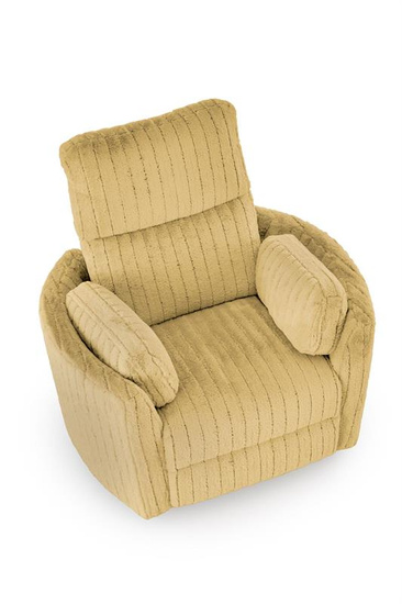 Elektryczny fotel wypoczynkowy PEGAS w kolorze musztardowym z funkcją relaks