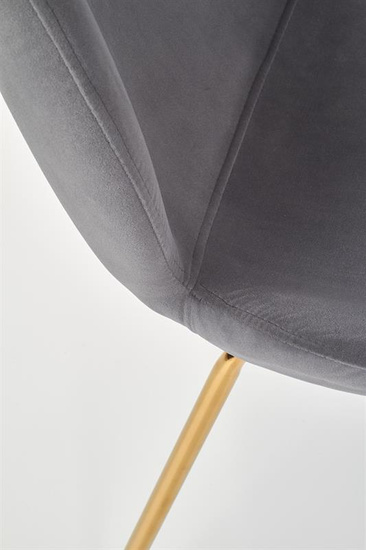 Krzesło K381 w kolorze popielatym ze złotą podstawą