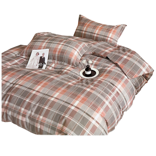 Pościel w kratkę 160 x 200 3cz Satyna Bawełniana nr A1814