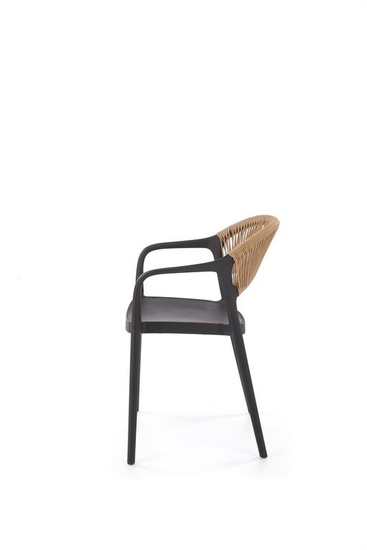 Nowoczesne krzesło K582 w kolorze czarnym z siedziskiem w odcieniu naturalnym