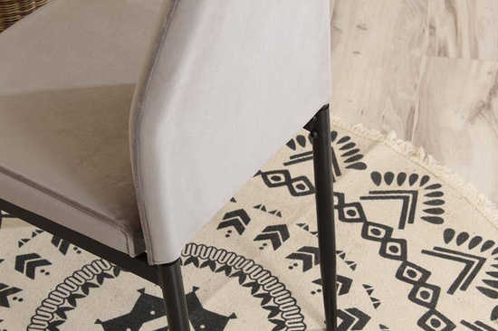 Krzesło z weluru z pionowymi przeszyciami KONGO szare