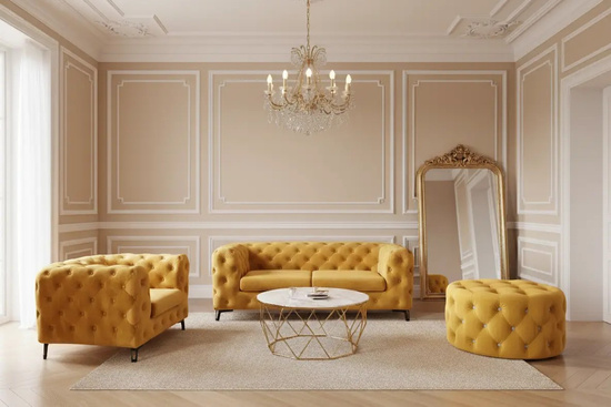 Luksusowa sofa pikowana MOMOA 2 osobowa