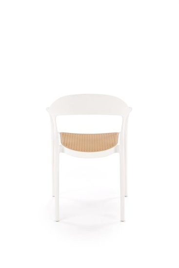 Krzesło K530 w kolorze białym z naturalnym wykończeniem