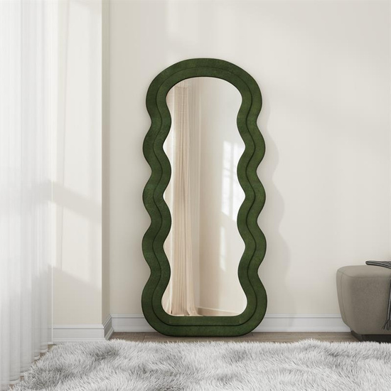 Lustro stojące lub ścienne CONFETTO oliwkowe rama velvet
