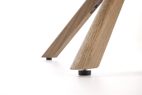 Krzesło z funkcją obracania K585 w kolorze ciemnego beżu i jasnego orzecha