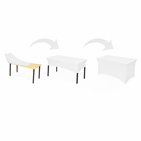 Pokrowiec 180 x 76 Na Stół Bankiet Catering Ben Biały