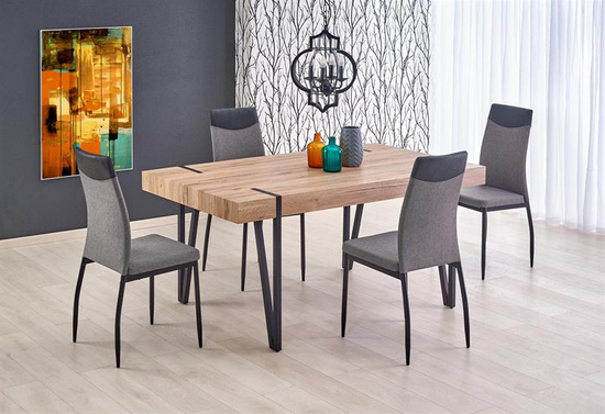 Stół w stylu loft YOHANN dąb san remo / czarny 