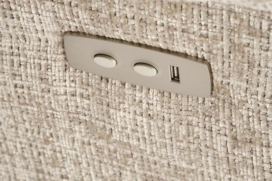 Fotel wypoczynkowy AMORE w beżowym kolorze z funkcją elektrycznego rozkładania