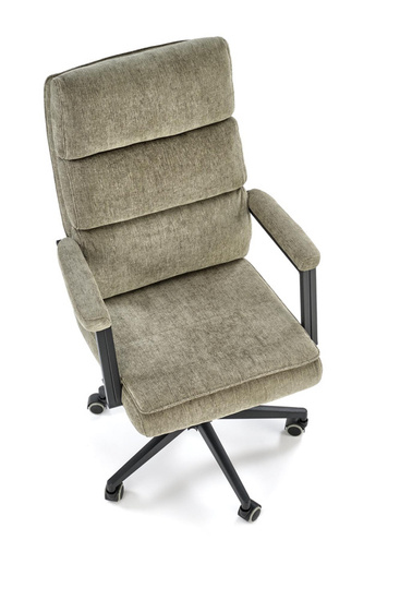 Fotel biurowy z welurową tapicerką ADRIANO oliwkowy 