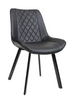 Tapicerowane krzesło do jadalni DORA | czarna ekoskóra