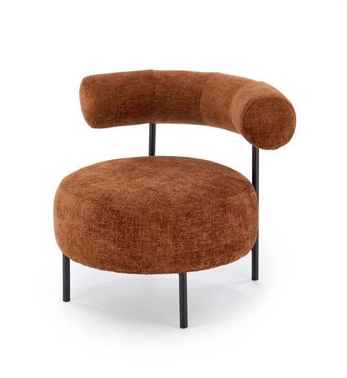 Designerski fotel wypoczynkowy HAZARD w kolorze cynamonowym