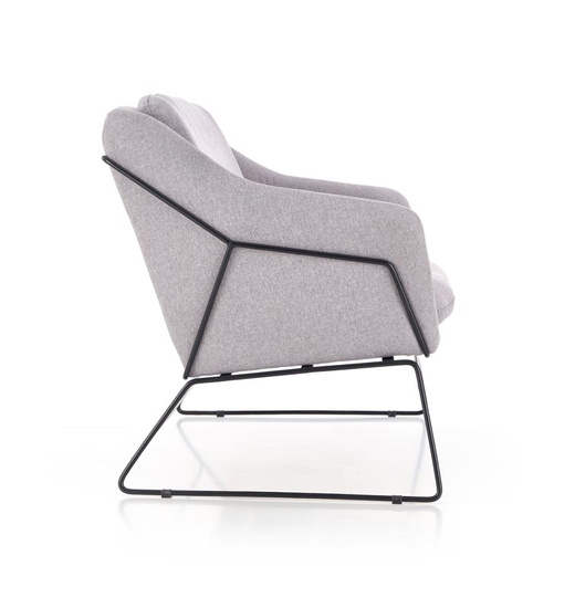 Podwójny fotel wypoczynkowy SOFT 2 XL w kolorze jasny popiel na czarnym stelażu