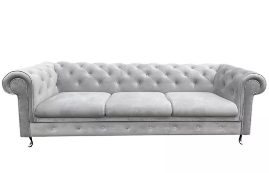 Pikowana sofa ROARK Chesterfield 3-osobowa