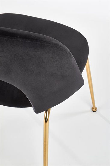 Krzesło K385 w kolorze czarnym ze złotą podstawą 