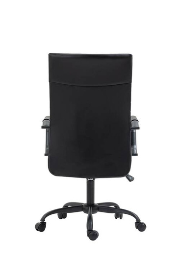 Fotel biurowy DORIAN w czarnej ekoskórze na czarnym stelażu