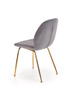 Krzesło K381 w kolorze popielatym ze złotą podstawą