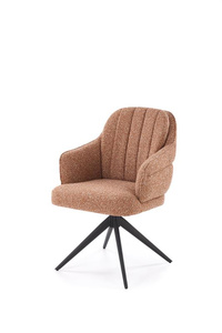 Krzesło obrotowe w tkaninie boucle K570 w cynamonowym kolorze