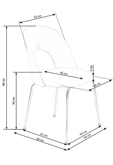 Krzesło K385 w kolorze jasnoróżowym ze złotą podstawą