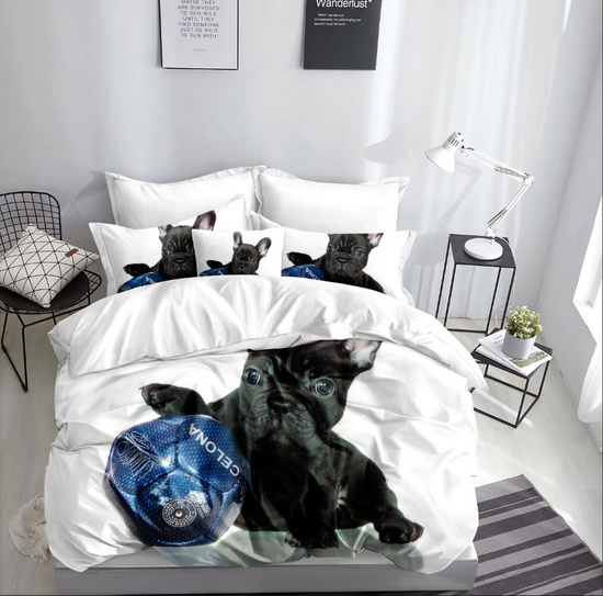 Pościel w psy 140 x 200 2cz Mikrofibra 3D Andreas 3034