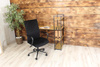 Welurowy fotel biurowy DORIAN na czarnym stelażu