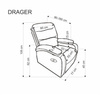 Fotel wypoczynkowy DRAGER w eleganckim czarnym kolorze