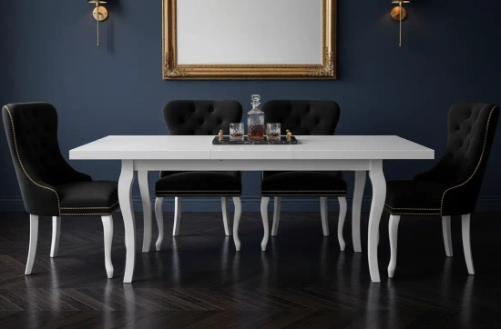 Tapicerowane krzesło pikowane GOLDI ludwik w stylu glamour