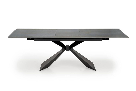 Zestaw do jadalni w stylu modern stół rozkładany LUCIANO + 4 krzesła K540 z obrotowym siedziskiem niebieski marmur na