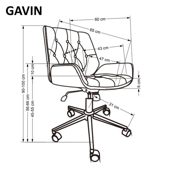 Fotel gabinetowy GAVIN orzechowy / czarny