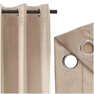 Zasłona półzaciemniająca welurowa beżowa 140 x 250 Przelotka Giorgia 04