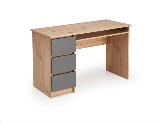 Biurko CINO w połączeniu dębu artisan i grafitu z szufladami