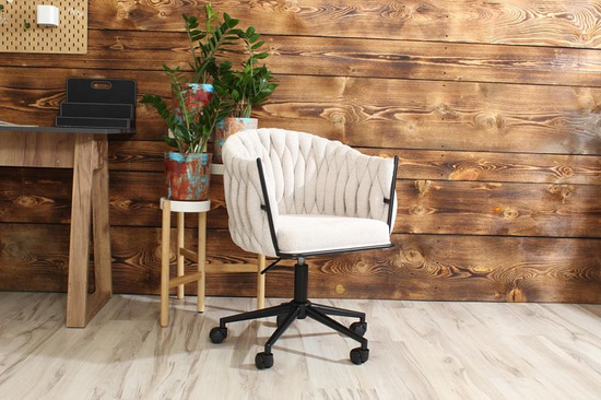 Designerski fotel obrotowy ROSA beżowy