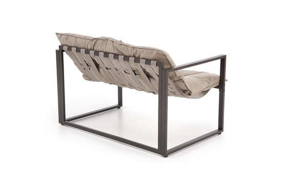 Zestaw ogrodowy SHARK w kolorze ciemny brąz / cappuccino – sofa, dwa fotele i ława