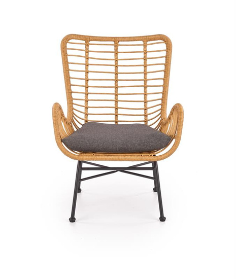 Stylowy fotel wypoczynkowy IKARO w kolorze naturalny/popielaty